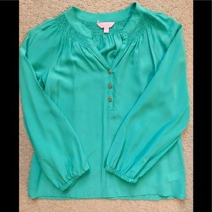 Lilly Pulitzer Blouse, Size XS, Teal